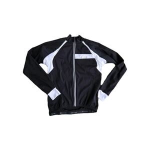 Bellweather Cycling Jersey Mens M Black White Tech Zip Sleeves